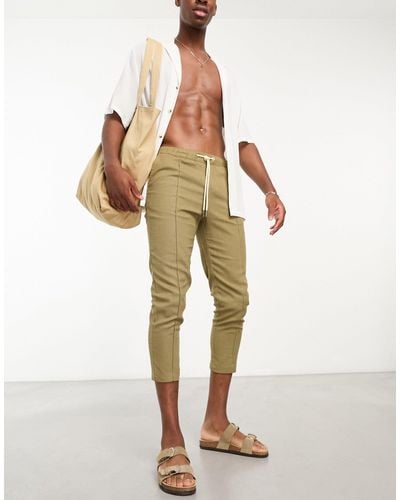 Labelrail X Stan & Tom Tapered Drawstring Linen Chinos - Natural