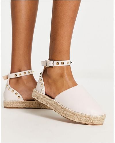 Truffle Collection Wide Fit Studded Ankle Strap Espadrilles - Multicolor