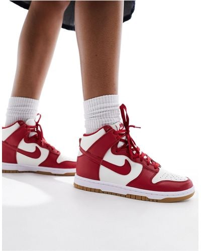Nike Dunk High Sneakers - Red