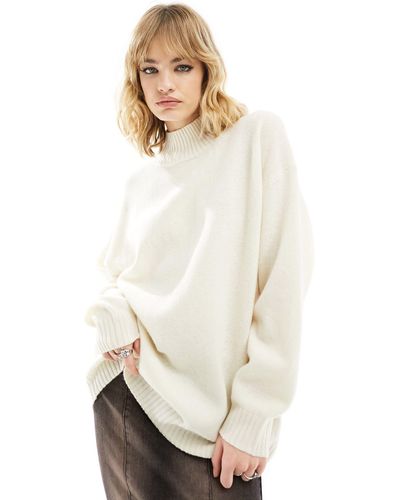 Weekday Unni - maglione oversize misto lana sporco - Bianco