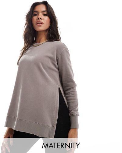 Cotton On Cotton on maternity – klassisches fleece-sweatshirt - Grau