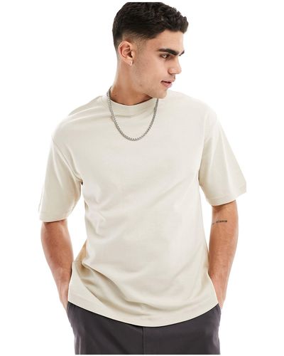 SELECTED Camiseta beis - Blanco
