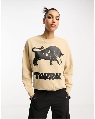 Honour Hnr Ldn Taurus Star Sign Sweatshirt - Natural