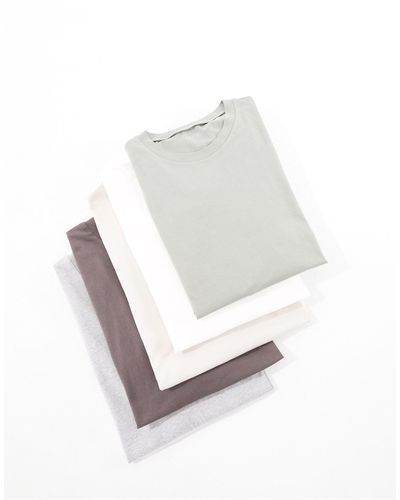 ASOS – 5er-pack langärmlige shirts - Weiß