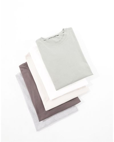 ASOS Confezione da 5 t-shirt a maniche lunghe - Bianco