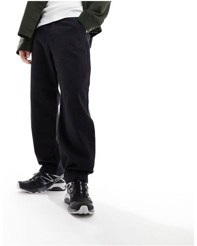 SELECTED Loose Fit Twill Trousers - Black