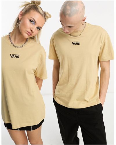 Vans Center drop - t-shirt unisex color sabbia - Nero