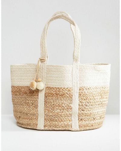 Mango Straw Beach Bag - Natural