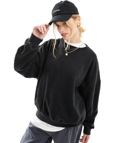 Bershka Oversized Sweatshirt - Black