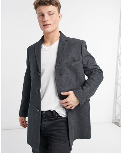 Ben Sherman 3 Button Overcoat - Grey