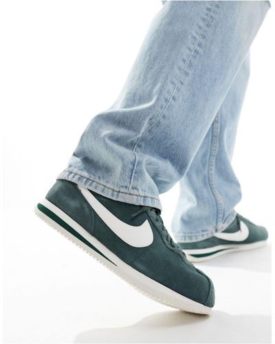 Nike Cortez - baskets en daim - vert forêt - Bleu