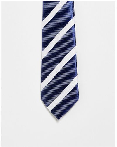 French Connection – gestreifte krawatte - Blau