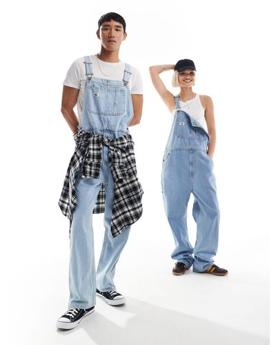 Dickies Classic Denim Dungarees - Blue