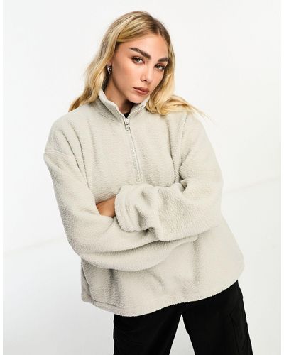 Weekday Cora Fleece Sweatshirt - Natural
