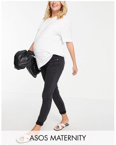 ASOS Asos design maternity – ultimate – enge umstands-jeans - Schwarz