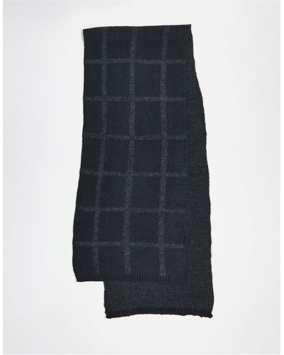 French Connection Windowpane Check Scarf - Black
