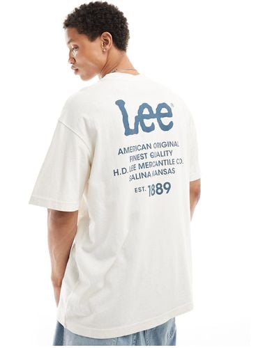 Lee Jeans Back Logo Print Loose Fit T-shirt - White