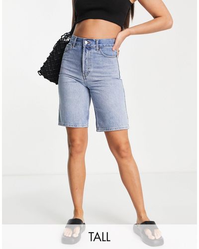 TOPSHOP Long Line Editor Short - Blue