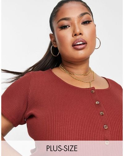 Levi's Plus Short Sleeved Crop Top - Red