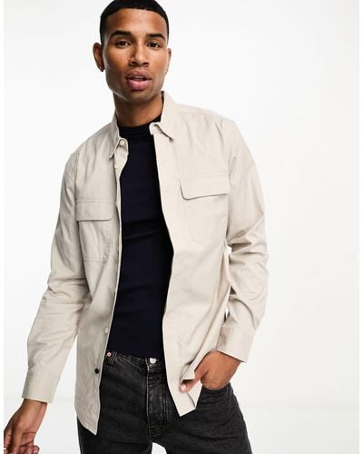 French Connection 2 Pocket Overshirt - Natural