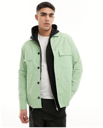 Calvin Klein Cotton Nylon Overshirt - Green
