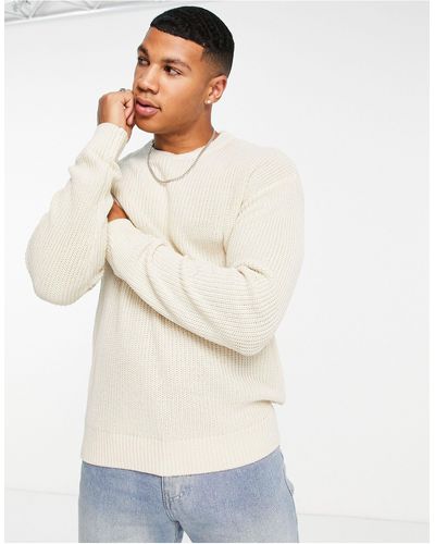 Jack & Jones Originals Oversized Ribbed Sweater - White