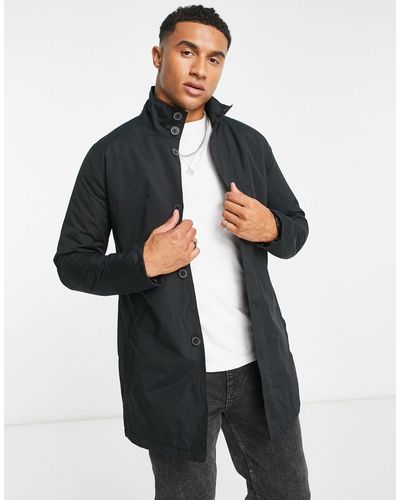 French Connection Lined Funnel Neck Mac Jacket - Black