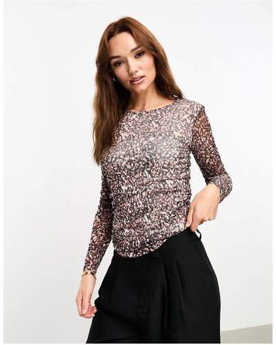 BOSS Boss Mesh Long Sleeve Top - Natural