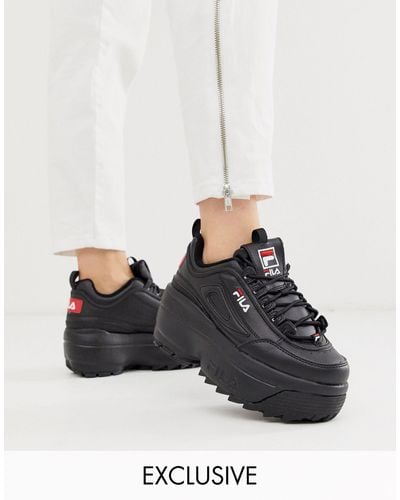 Fila Disruptor Ii Platform Wedge Sneakers - Black