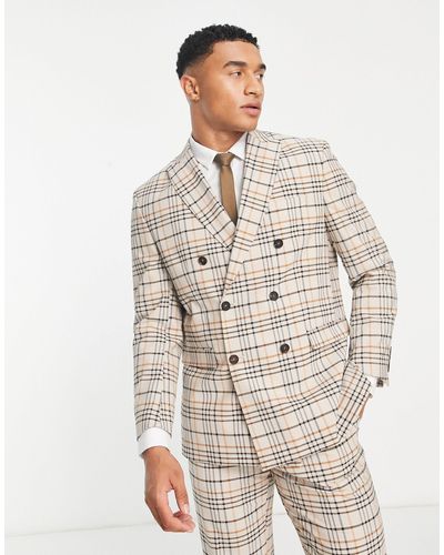 SELECTED Loose Fit Double Breasted Suit Jacket - Natural
