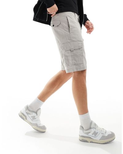 ADPT Pantalones cortos gris claro cargo - Blanco