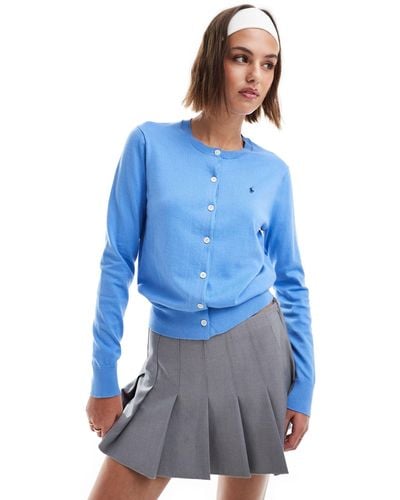 Polo Ralph Lauren – strickjacke aus pima-baumwolle mit logo - Blau