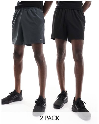 ASOS 4505 Icon 5 Inch Training Shorts 2 Pack With Quick Dry - Black