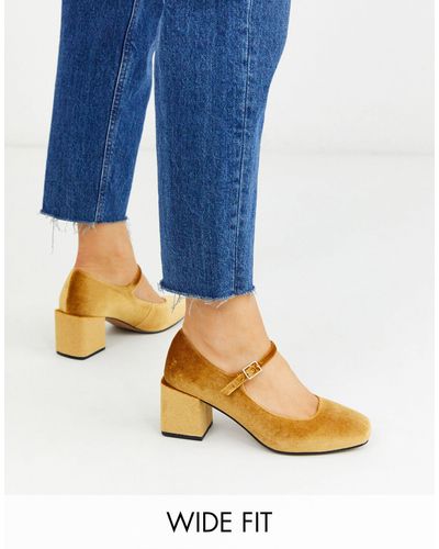 ASOS Wide Fit Willing Mary-jane Block Heels - Multicolour