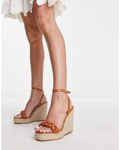 Glamorous Espadrille-sandalen Met Sleehak - Wit