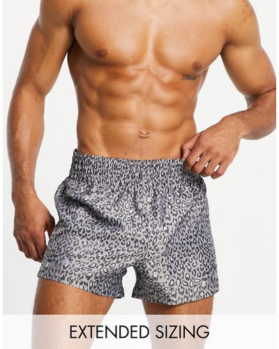 ASOS Woven Boxer With Animal Jaquard Print - Multicolor