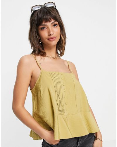 Y.A.S Button Front Cami Top - Green