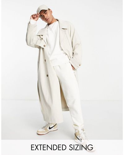 ASOS Extreme Oversized Trench Coat - Natural
