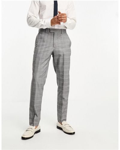 French Connection Prince Of Wales Check Suit Trouser - White