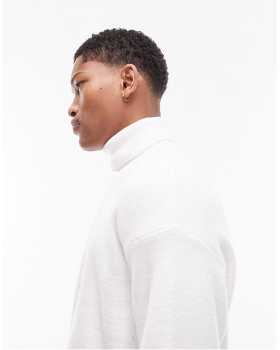 TOPMAN – gebürsteter pullover mit rollkragen - Weiß