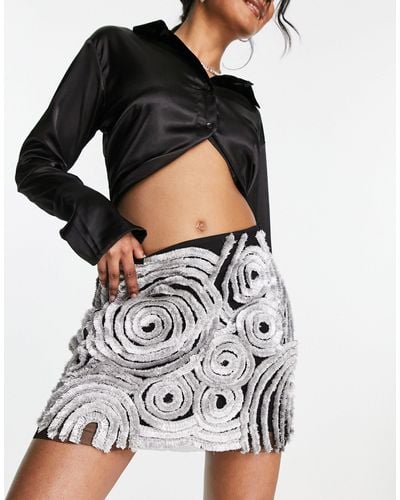 ASOS Embellished Swirl Mini Skirt - Black