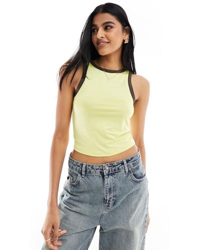 Vero Moda Sporty Tank Top With Contrast Trim - Blue