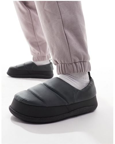 ASOS Premium Puffer Slippers - Grey
