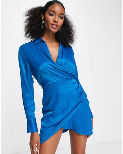 & Other Stories Mini Wrap Shirt Dress in Blue | Lyst UK