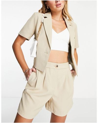 Pieces Tailored City Shorts - Natural
