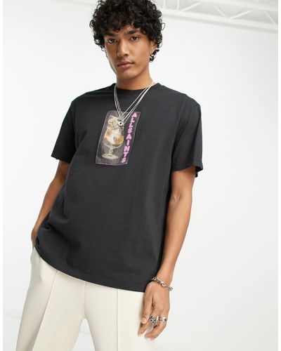 AllSaints Sherry - T-shirt Met Grafische Print - Zwart