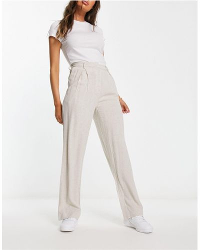 Weekday Lilah Linen Mix Trousers - White