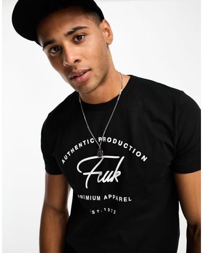 French Connection Fcuk Established Print T-shirt - Black
