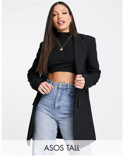 ASOS Tall - Perfect - Blazer Met Lange Pasvorm - Zwart