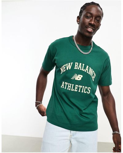 New Balance T-shirt stile college - Verde